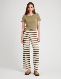 Pantalon crochet rayé