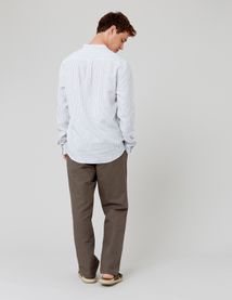 Chemise rayée col mao