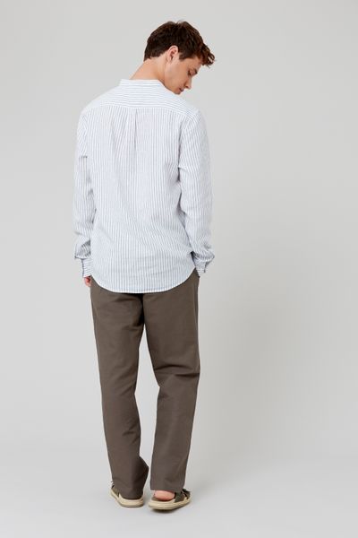 Chemise rayée col mao