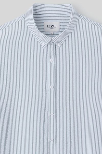 Chemise seersucker rayée