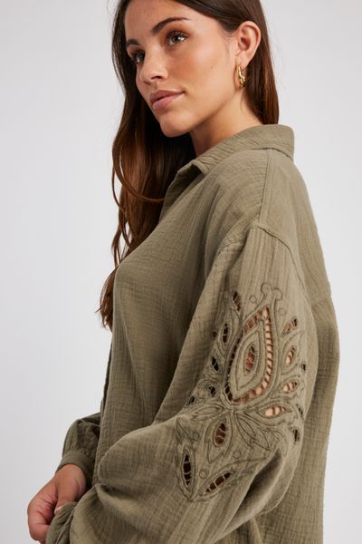 Chemise en gaze de coton unie