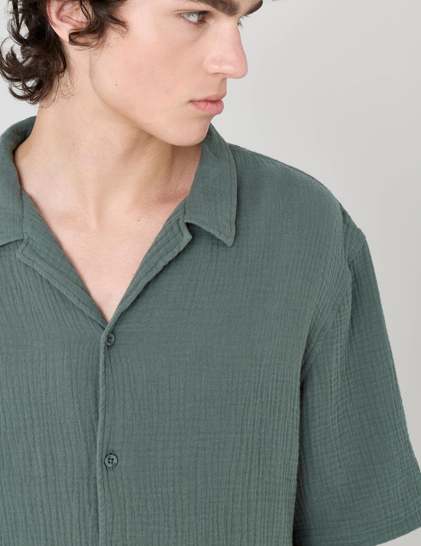 Chemise manches courtes gaze de coton