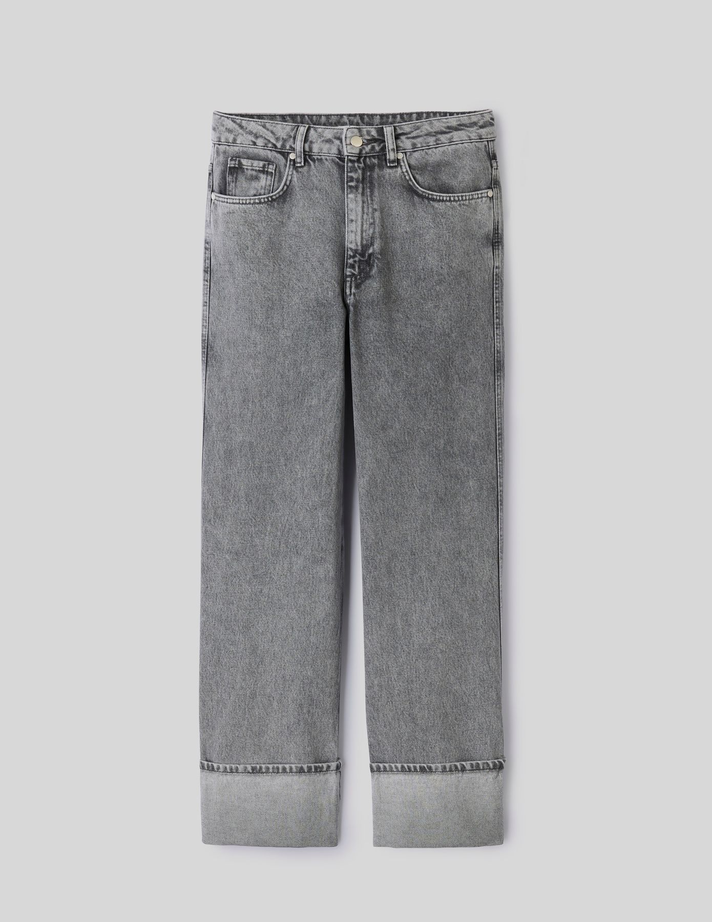 Jean wide leg à revers