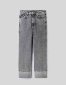 Jean wide leg à revers