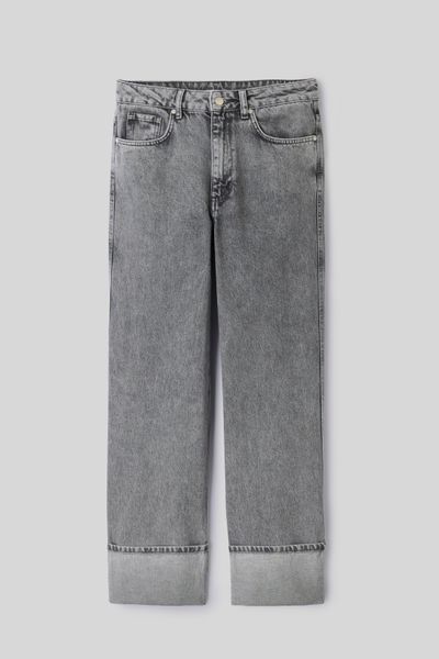 Jean wide leg à revers