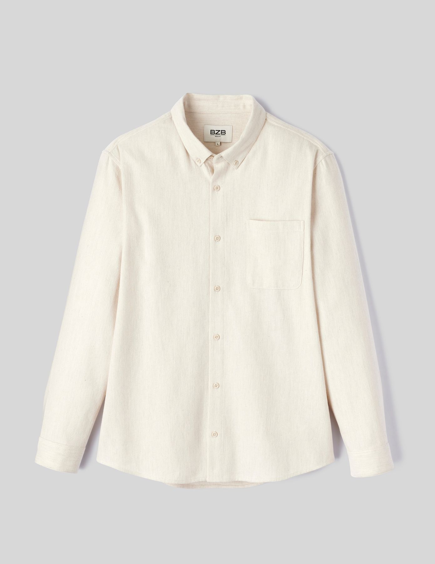 Chemise droite flanelle unie