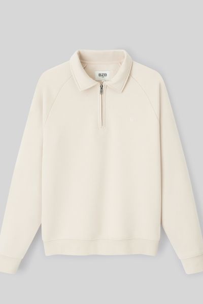 Sweat col polo zippé