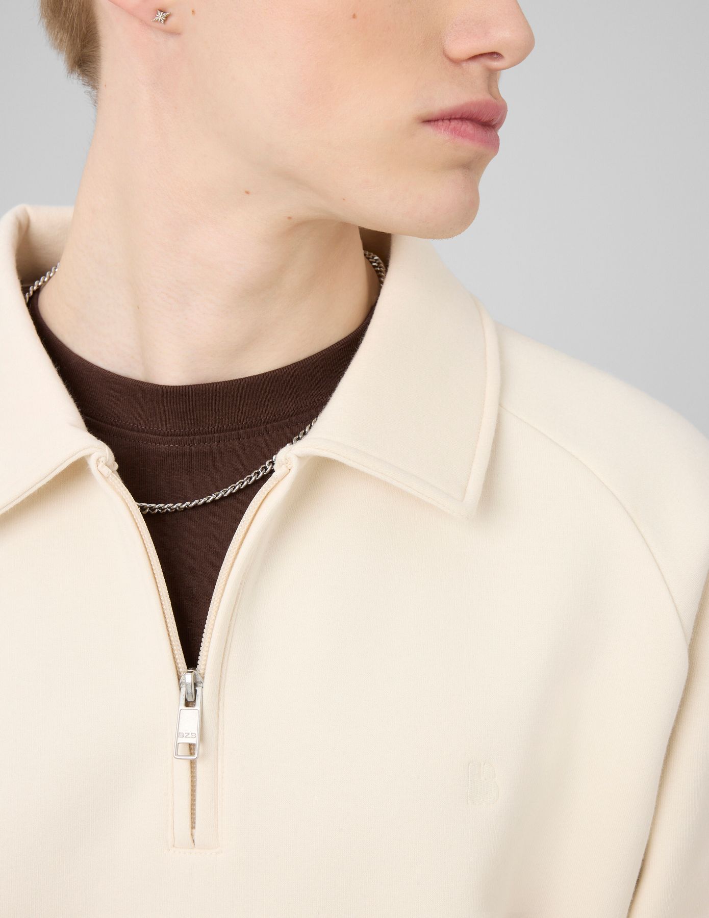 Sweat col polo zipp&eacute;