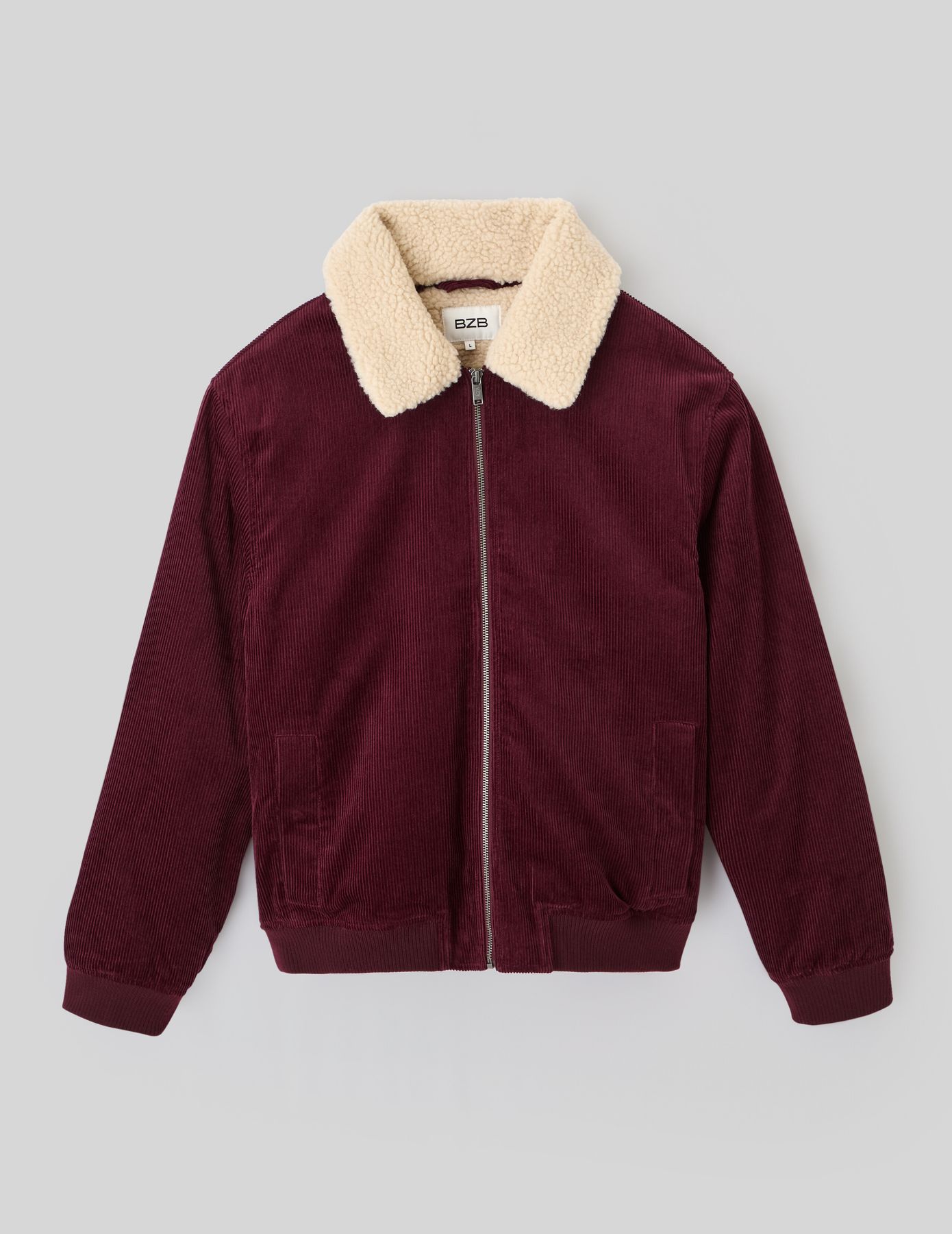Blouson zippé velours col sherpa