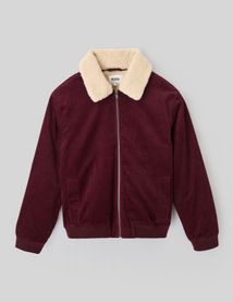 Blouson zippé velours col sherpa