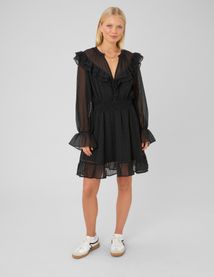 Robe courte &agrave; volants