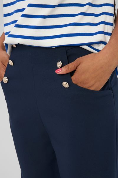 Pantalon taille haute &agrave; pont