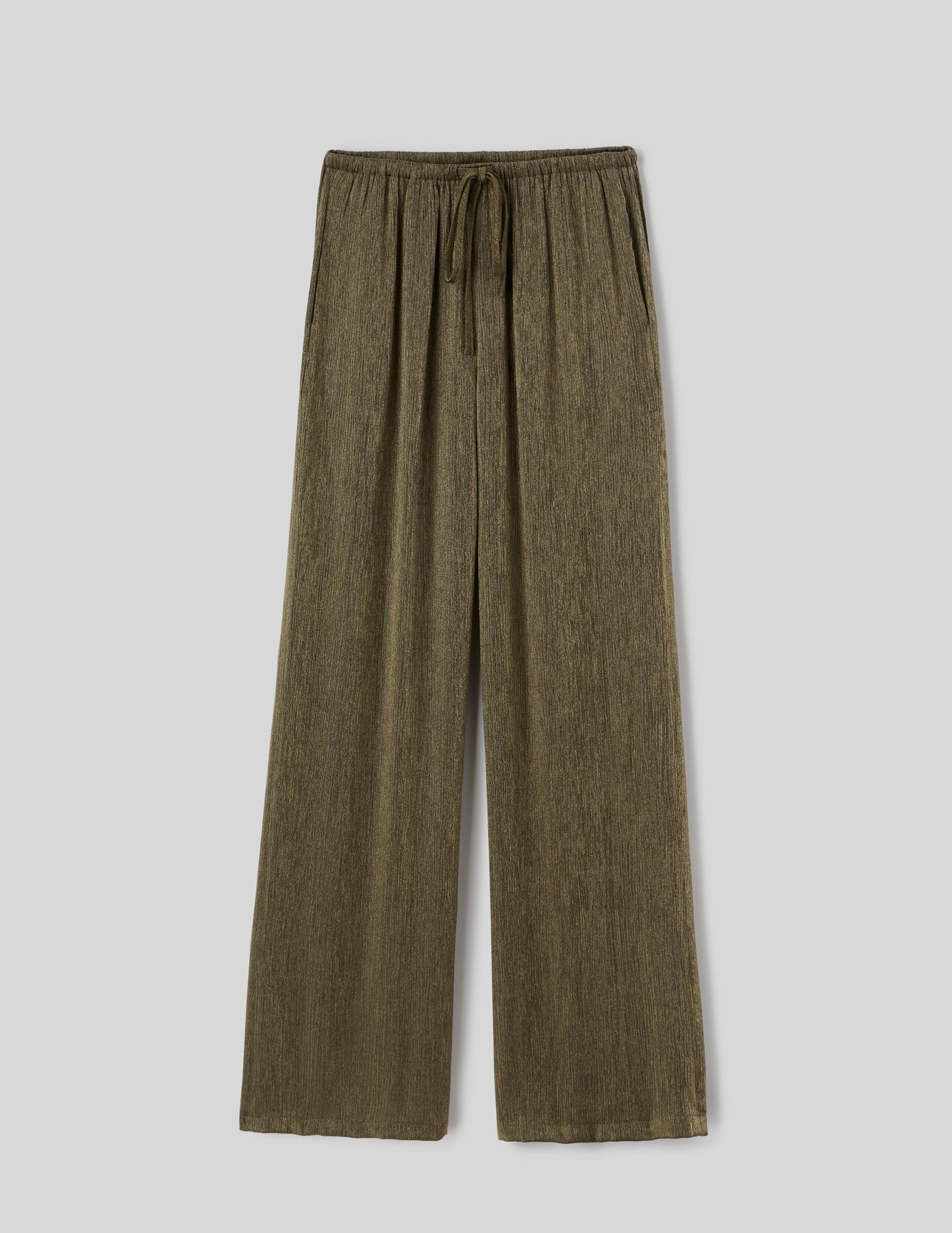 Pantalon satin plissé