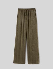 Pantalon satin plissé