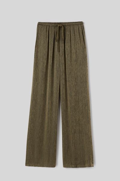 Pantalon satin plissé