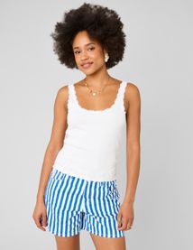 D&eacute;bardeur bords en dentelle avec n&oelig;ud