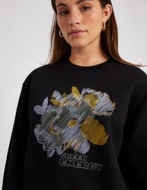 Sweat col rond brodé