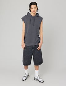 Sweat sans manches à capuche