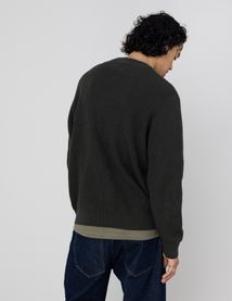Pull col rond matière fantaisie