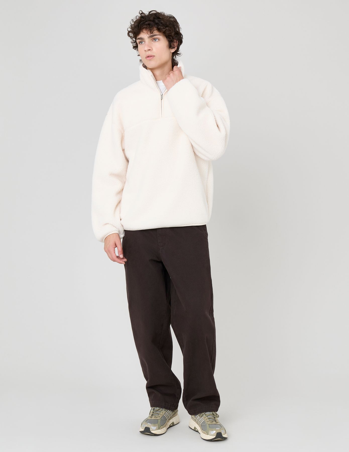 Sweat sherpa col montant zippé