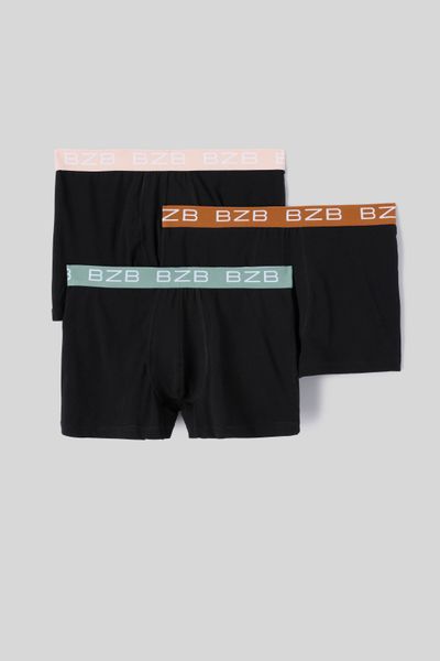 Lot de 3 boxers élastiques constrastés