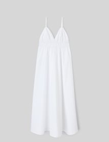 Robe longue en popeline