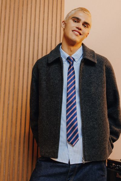 Blouson zippé en laine