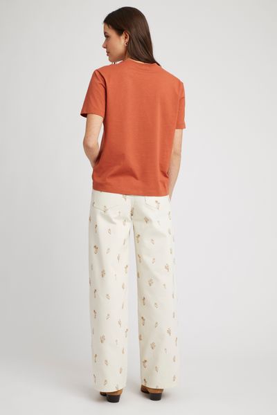 Pantalon wide leg brodé