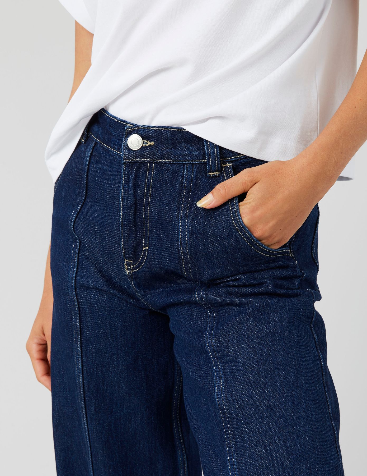 Jean straight surpiqures
