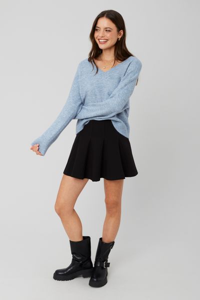 Pull col V pailleté