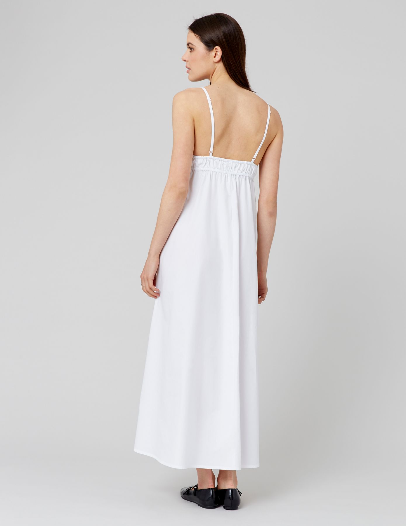 Robe longue en popeline