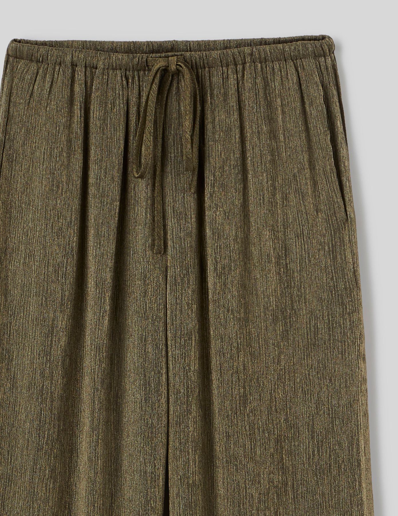 Pantalon satin plissé