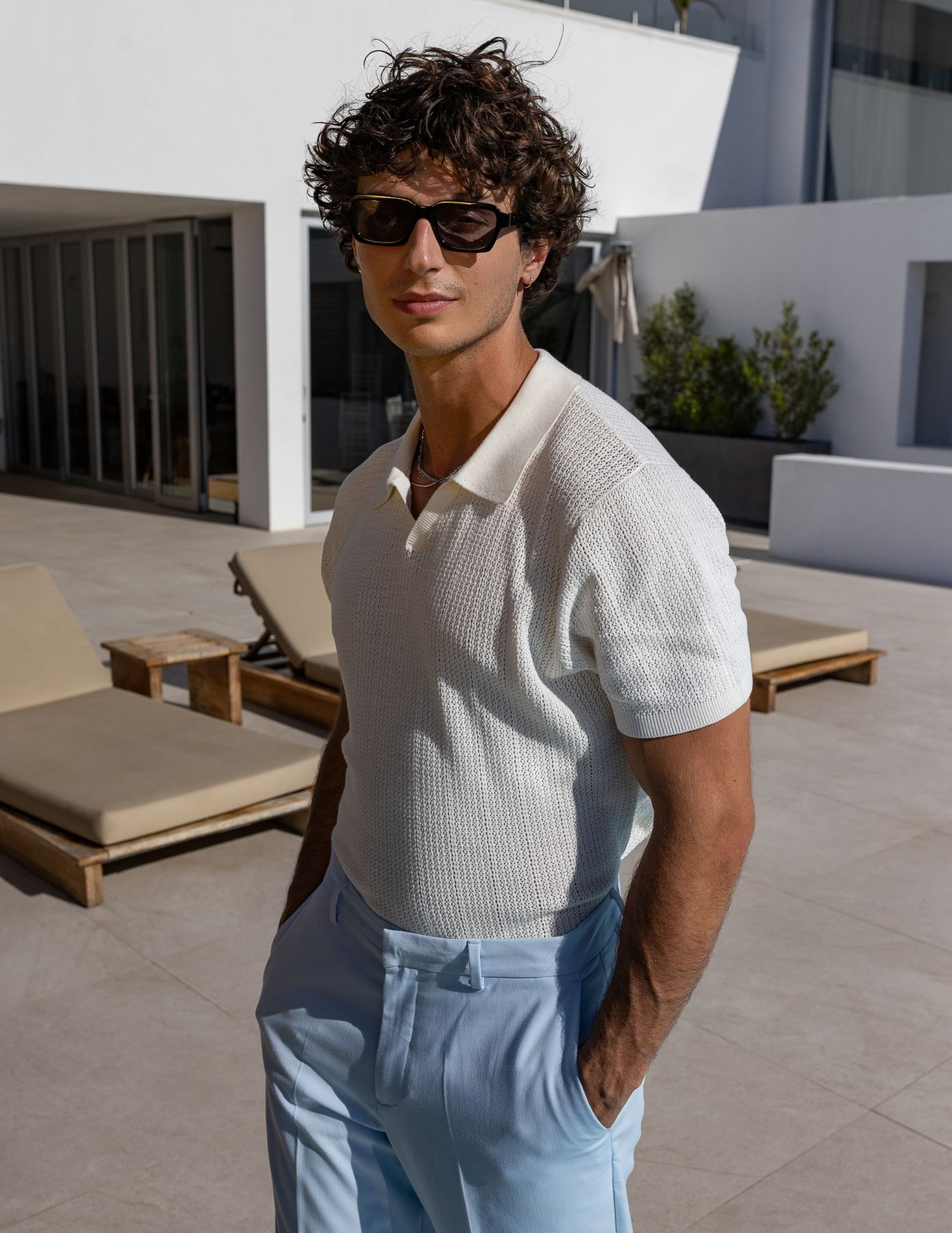 Polo maille ajourée