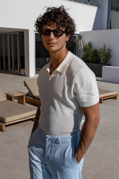 Polo maille ajourée