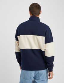 Sweat col montant colorblock