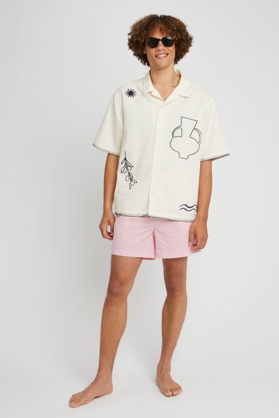 Short de bain en seersucker