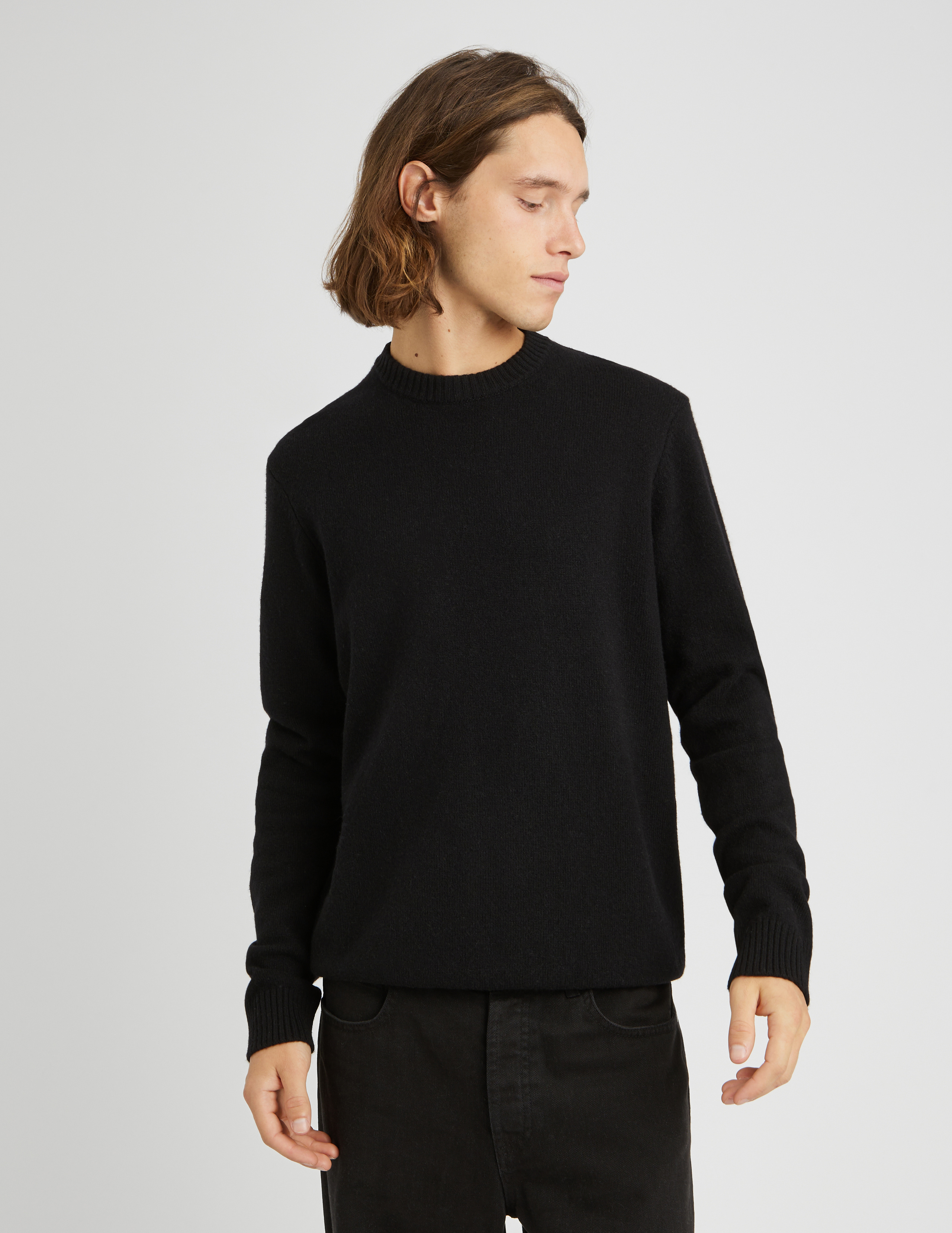 Pull col rond Noir homme BZB
