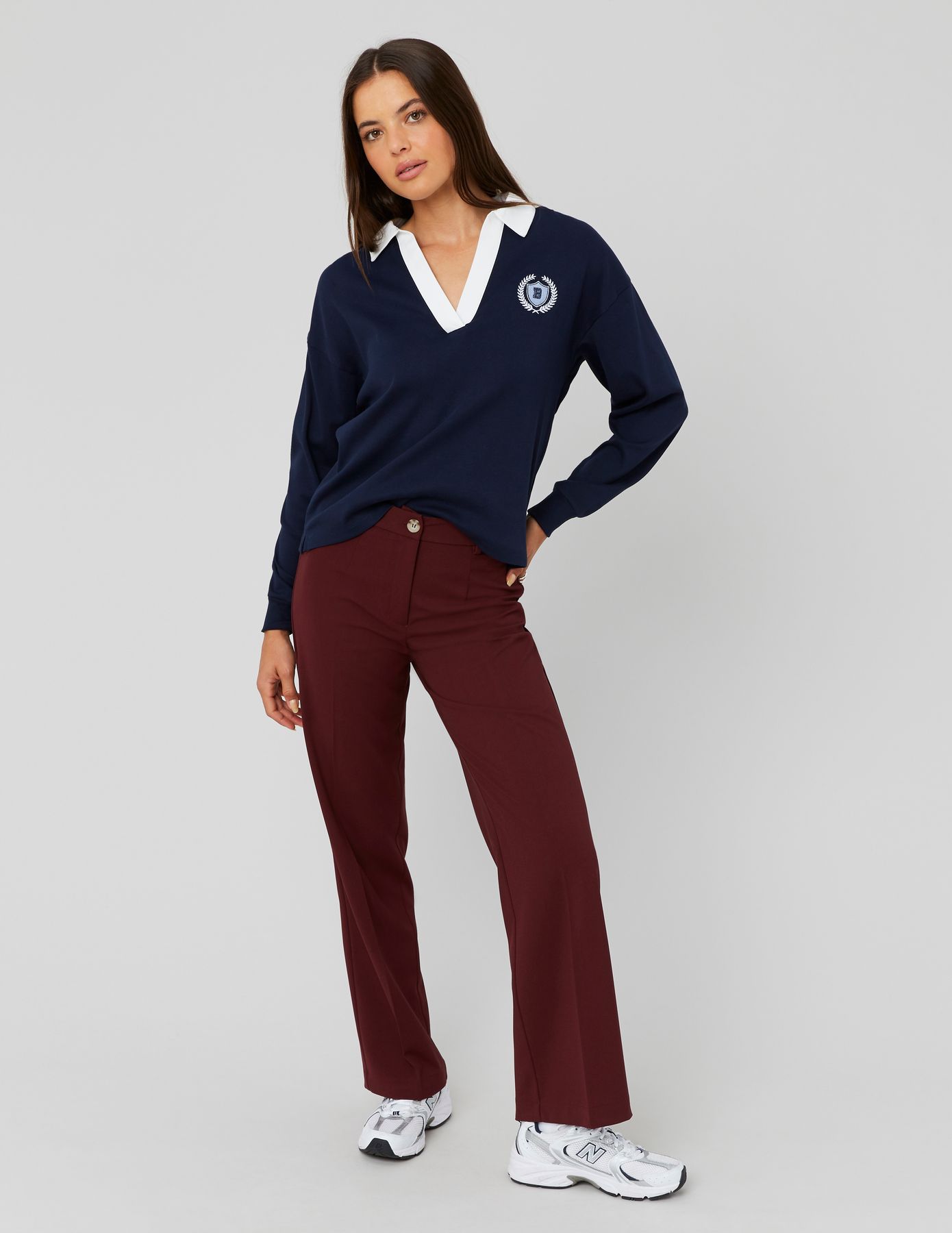 T-shirt col polo broderie poitrine