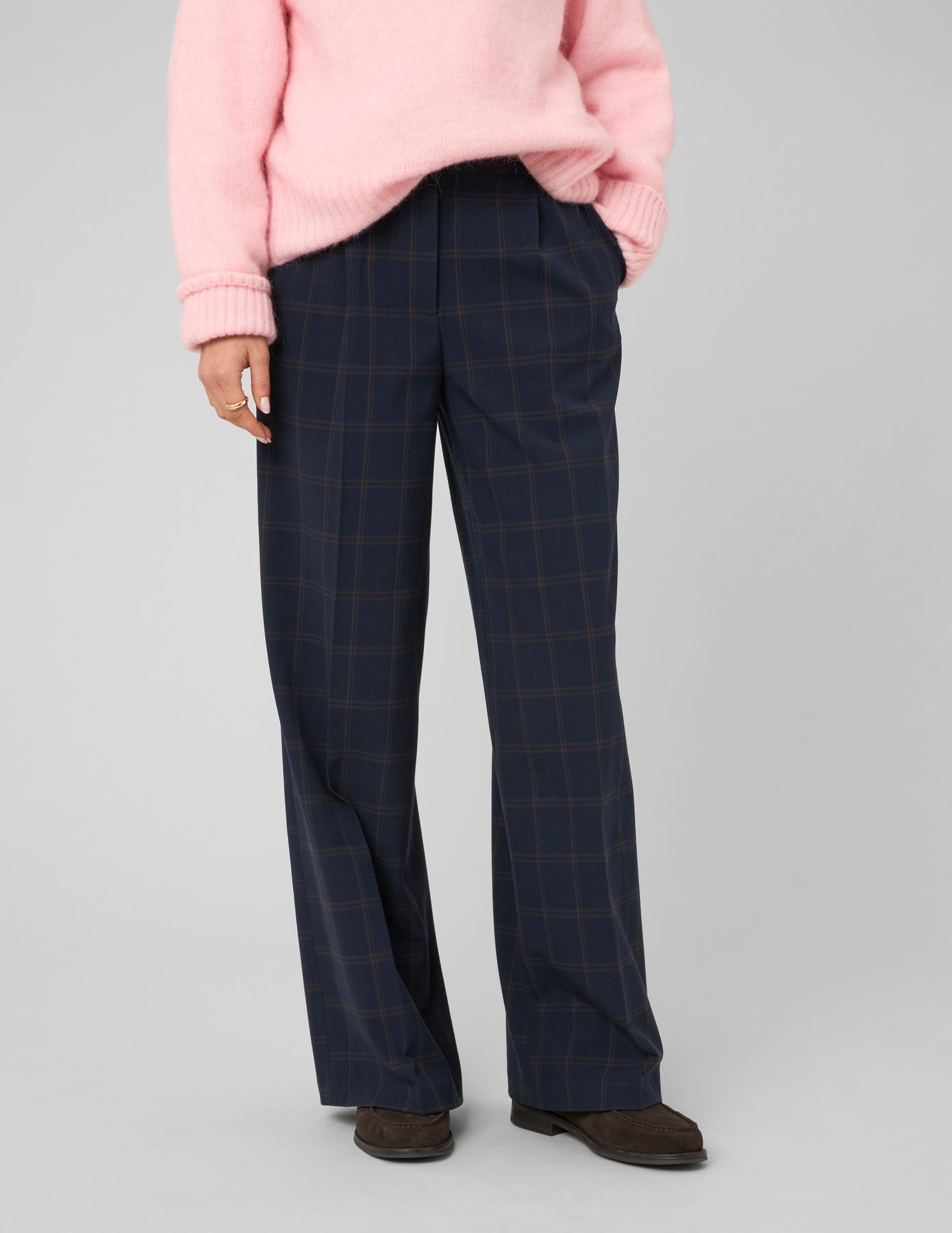 Pantalon carreaux &agrave; pinces