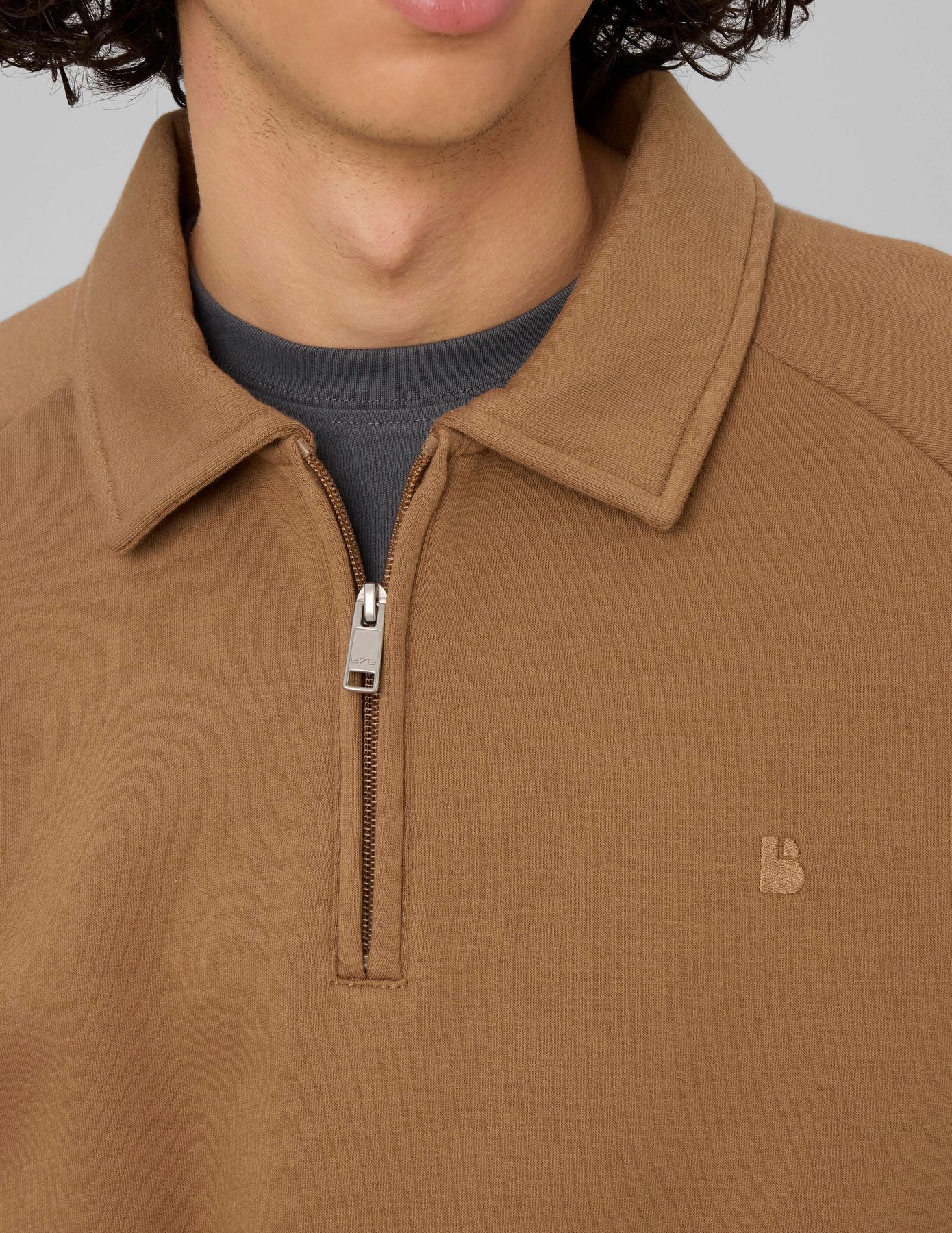 Sweat col polo zipp&eacute;