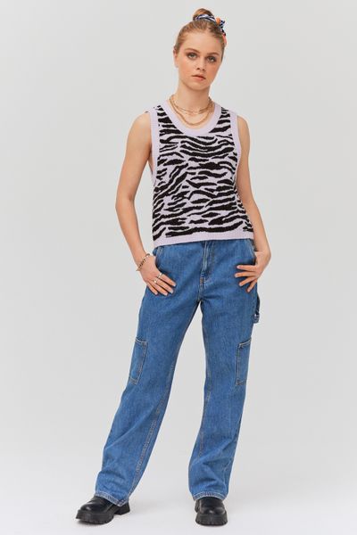Pull jacquard sans manches
