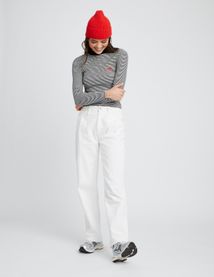 T-shirt brodé rayé