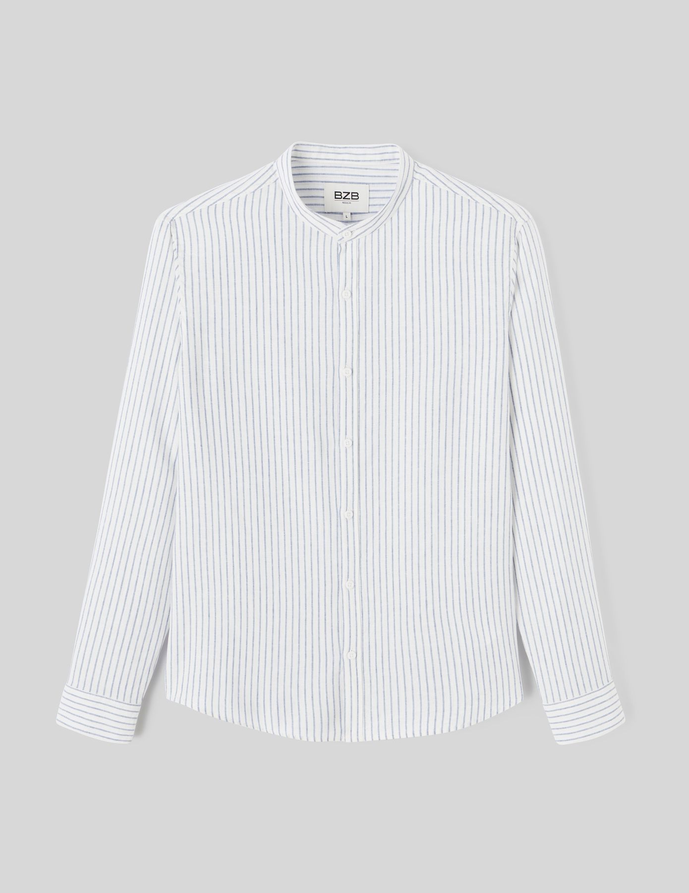 Chemise rayée col mao