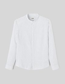 Chemise rayée col mao