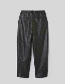 Pantalon en tissu enduit &agrave; pinces