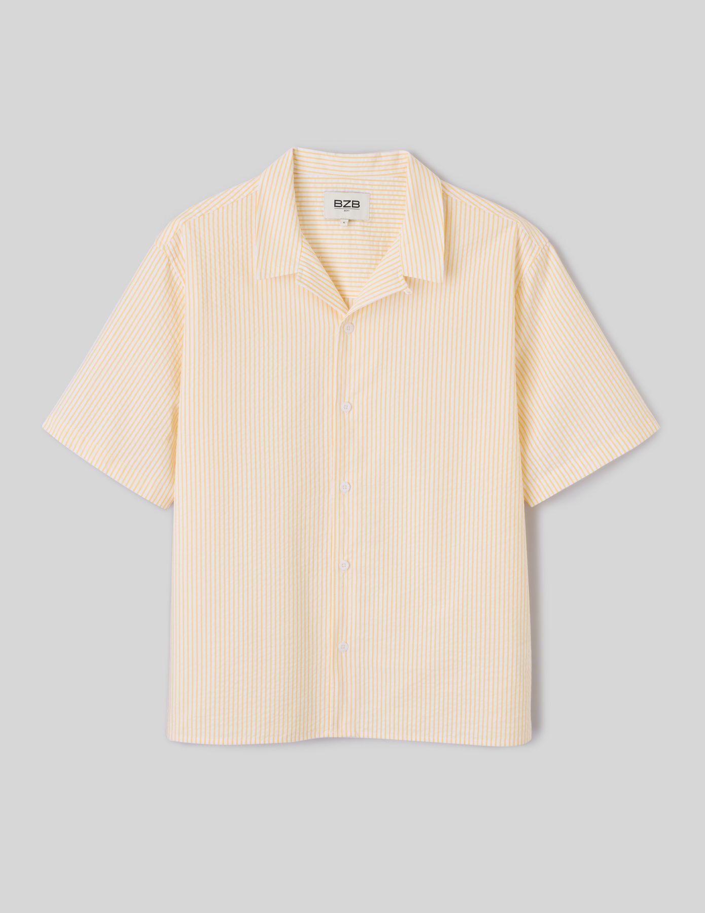 Chemise manches courtes ray&eacute;e seersucker