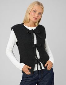 Gilet sans manches &agrave; nouer