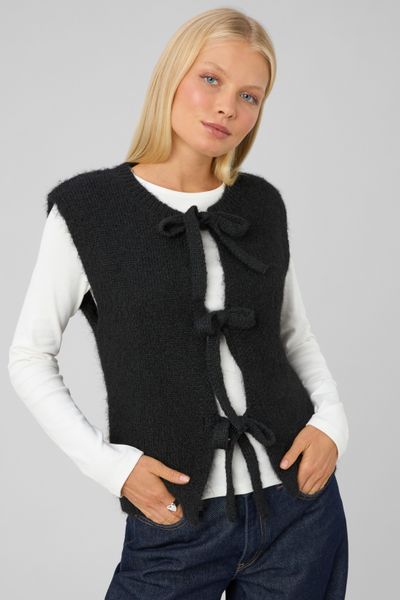 Gilet sans manches &agrave; nouer