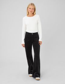 Pantalon flare velours