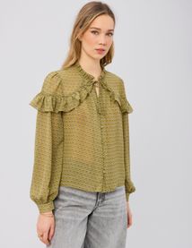 Blouse en voile imprim&eacute;e